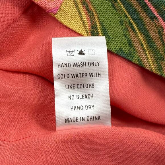 Vici Women's Kenedy Tropical Sweetheart Mini Dress Large Pink Linen Blend - Picture 13 of 16